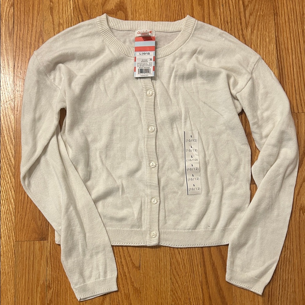 Cat & Jack Kids Cream Button-Up Sweater